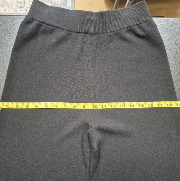 Tahari Pull-On Wide Leg Pants Elastic Waistline Ankle Slit Colorblock - Size S/6 - Picture 8 of 11